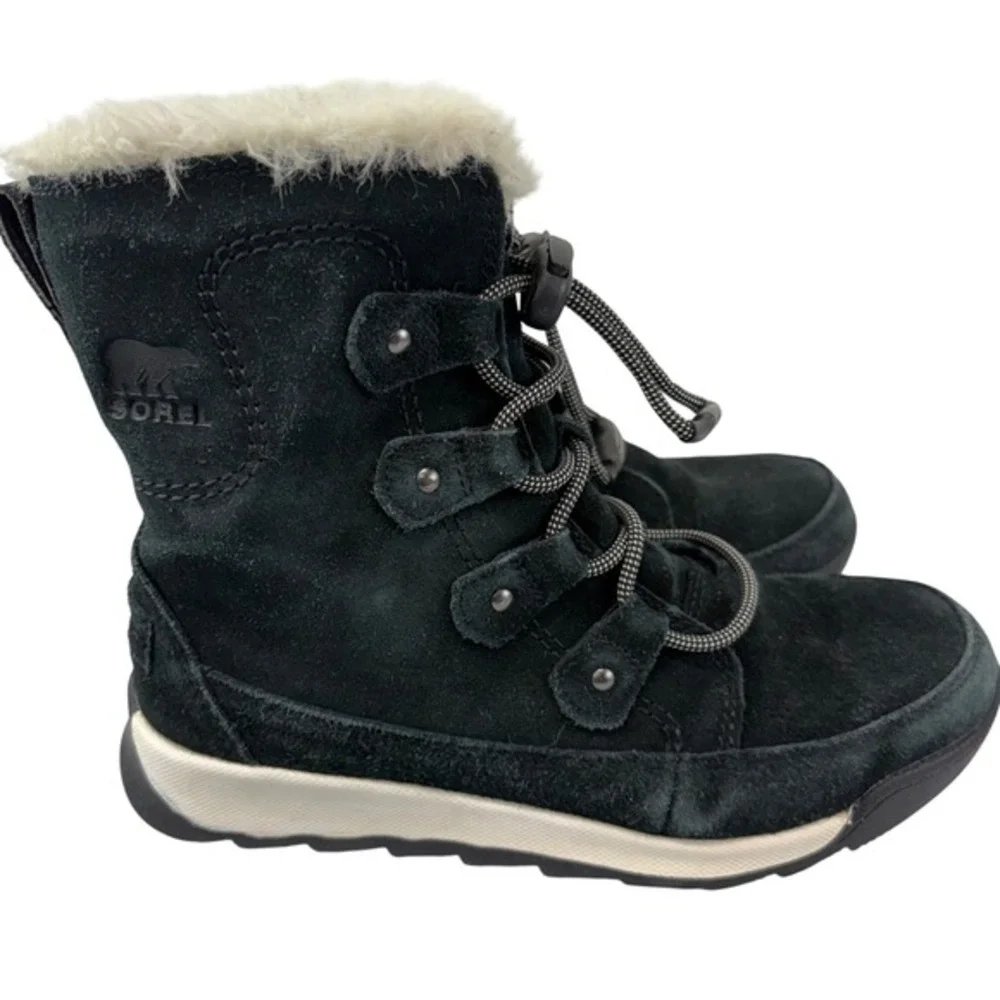 Sorel Youth Whitney II Size 4 Joan Lace Waterproof Winter‎ Boot Black